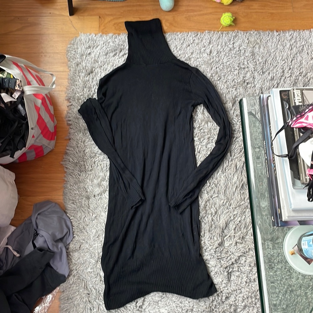 Long black turtleneck